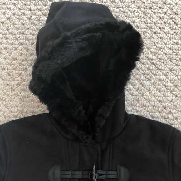 GapKids Girls’ Coat Black Faux Suede & Fur 14/16 - Picture 3 of 7